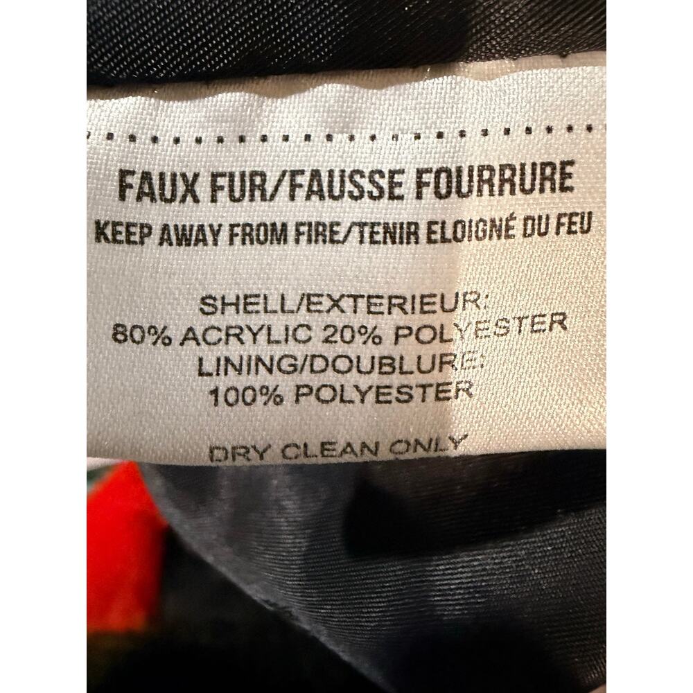 Apparis Faux Fur Jacket. Black, Orange and Green - Picture 8 of 12